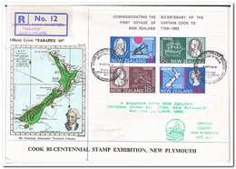 Nieuw Zeeland, Registered Letter To New Plymouth, Extra Text On Sheet - Cartas & Documentos