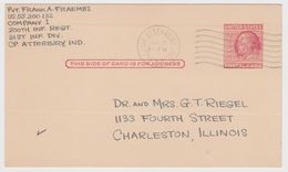 UNITED STATES Benjamin Franklin Postal Card, Sent By Soldier At Camp Atterbury, Indiana 2 Jan 1953 (W65) - 1941-60