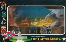 Jackson Mississippi, Old Capitol Musuem Civil War Scenes, Confederate Flag, C1960s Vintage Postcard - Jackson