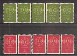 1959 Olanda Holland Nederland EUROPA CEPT EUROPE 5 Serie Di 2v. MNH** CATENA CHAIN - 1959