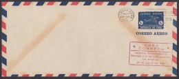 1949-EP-129 CUBA REPUBLICA 1949 5c AIRPLANE POSTAL STATIONERY. FDC RED CANCEL - Lettres & Documents