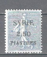 Syria 1924,French Mandate 2.50p On 50c,Sc 129,VF MH*OG (S-3) - Unused Stamps