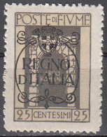 FIUME    SCOTT NO.  188     MINT HINGED   YEAR  1924 - Fiume & Kupa