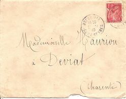 IRIS  Sur  ENV  OBLI  BRESSUIRE  Pour  DEVIAT - Army Postmarks (before 1900)