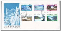 Nieuw Zeeland 1992, FDC, Landscapes, Glacier, Unused - FDC