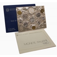 ITALIA DIVISIONALE ANNO 1980 10 VALORI CON 500 LIRE ARGENTO FDC SET ZECCA - Mint Sets & Proof Sets