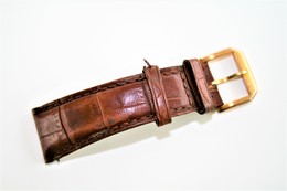Watches BANDS : IWC BOUCLE AND TOP PART BAND VINTAGE USED GENUINE LEATHER - RaRe - Original - Designeruhren