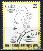 CUBA - 2005 - ALBERT EINSTEIN - CARICATURA - USATO - Oblitérés