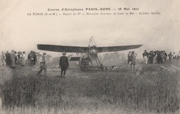 COURSE D'AEROPLANES  PARIS-ROME, 28 MAI 1911 - LE 29 MAI, MONOPLAN SOMMER, AVIATEURS BATHIAT - SUPERBE CARTE TRES TRES A - Sportler