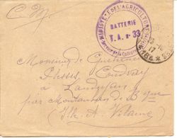 Correspondance Militaire - 35 - LANDUJAN - 1917 - BATTERIE T. A N°33 - SOMME - 1859-1959 Brieven & Documenten