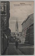 Eisleben - Klosterstrasse Mit Blick Auf Die Kath. Kirche - Belebt - Eisleben