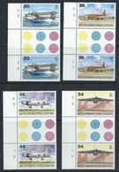 British Indian Ocean Territory 1992 - Visiting Aircraft Gutter Pairs With Plate Nos/controls SG124-127 MNH Cat £17.50++ - Britisches Territorium Im Indischen Ozean