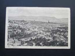 Österreich / DR Ostmark 1938 Postkarte Panorama Von Wien Zeichnung Von Prof. A. Kasimir. WHW / Hindenburg Frankatur! - 1900-1949