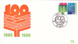 2239  MET P815 FDC   Syndicat 100 Ans Syndicalisme Chrétien 13-12-1986 7310 Jemappes €2 - 1981-1990