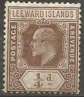 Leeward Islands - 1909 King Edward VII 1/4d Unused No Gum   SG 36  Sc 41 - Leeward  Islands