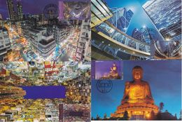 2018 HONG KONG BY NIGHT II MC 4V - Cartes-maximum