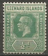 Leeward Islands - 1922 King George V 1/2d MH *  SG 59  Sc 62 - Leeward  Islands