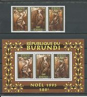 BURUNDI  Scott 735, 735d Yvert 1071-1073, BF136 (3+bloc) ** Cote 15,0 $ 1995 - Nuovi