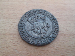 BP PIECE PUBLICITAIRE FIN 60's COPIES DE MONNAIES TRESOR DES ROIS DE FRANCE N°13 CHARLES VII GROS DE ROI 1447 - Fausses Monnaies