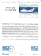 Doc Fdc+ Gravure 1/6/85,  N°2372 Yvert, Avion Mystère Falcon 900, Dassault - Documenten Van De Post