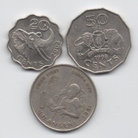 Swaziland : Lot De 3 Pièces 1981-2002 (2 Pièces En Bon état + 1 Pièce FAO Très Rare) - Swaziland