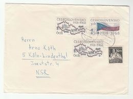 1968 Cheb CZECHOSLOVAKIA  COVER Bezdez CASTLE,  MOUNTAIN, FLAG MAP  Stamps To Germany - Storia Postale