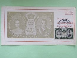 Monaco 1956 FDC Postcard  - Wedding Prince With Movie Actress Grace Kelly - Lettres & Documents