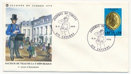 FRANCE - Enveloppe + Carte - Journée Du Timbre 1975 (Facteur De Ville 2eme République) - CAYENNE 8/03/1975 - 1970-1979