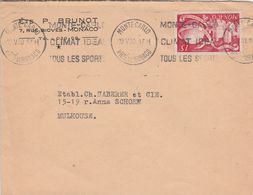 Monaco Lettre Pour Mulhouse 1950 - Briefe U. Dokumente