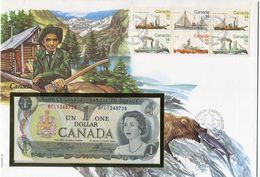 CANADA ENVELOPPE AVEC LES N°685/688 (BATEAUX BRISE-GLACE) + BILLET NEUF - Covers & Documents