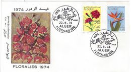 FDC - ALGERIE - ENVELOPPE 1er JOUR - FLORALIES 1974 - Algeria (1962-...)