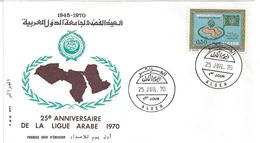 FDC - ALGERIE - ENVELOPPE 1er JOUR - N° 522 - ANNIVERSAIRE LIGUE ARABE - 1970 - Algeria (1962-...)