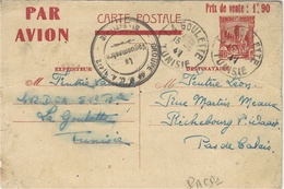 1941 - RARE   C P E P  Réf. A C E P  N°  PA CP 1  De La Goulette  Pour La France - Brieven En Documenten
