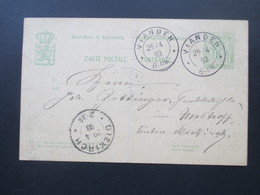 Luxemburg 1893 Ganzsache Vianden Nach Diekirch Gesendet! - Postwaardestukken