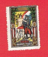 GUERRE 1914 1918 VIGNETTE PATRIOTIQUE DELANDRE FRANCE AVANT TOUT POSTER STAMP CINDERELLA - Vignettes Militaires