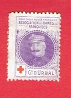GUERRE 1914 1918 VIGNETTE PATRIOTIQUE DELANDRE GENERAL D URBAL CROIX ROUGE FRANCAISE POSTER STAMP CINDERELLA - Militärmarken