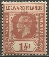 Leeward Islands - 1929 King George V 1.5d MLH *  SG 64  Sc 66 - Leeward  Islands