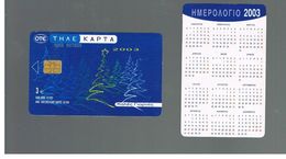 GRECIA (GREECE) -  2002  CHRISTMAS, CALENDER 2003 -  USED - RIF.   187 - Noel