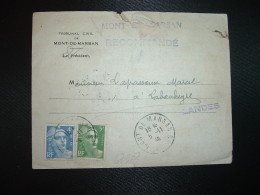 LR (Pli) TP M.DE GANDON 5F + 4F OBL.5-11 46 MONT DE MARSAN LANDES (40) - Postal Rates