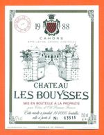 étiquette Vin De Cahors Chateau Les Bouysses 1988 -75 Cl - Cahors