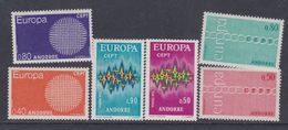 Andorre : Lot Des 6 Timbres XX  Sujets Europa 1970, 1971 Et 1972, Neufs Sans Charnière à 15 % De La Cote - Verzamelingen