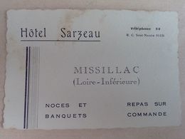 44  MISSILLAC  HOTEL  SARZEAU    NOCES  BANQUETS  REPAS  SUR COMMANDE  TEL   22 - Missillac