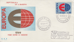 Enveloppe  FDC  1er  Jour   SAN  MARINO   EUROPA    1964 - 1964