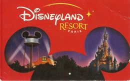 PASS--DISNEYLAND-PAPIER-MICKEY-Rouge-Sans Fleche Blanche-Disney Visa-en Haut/en Bas IFCO-TBE - Toegangsticket Disney