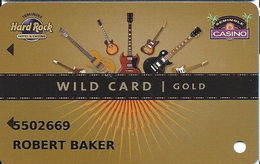 Seminole Hard Rock Casinos USA - Gold Slot Card - Front Logos Top Corners - Casino Cards