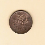 BELGIUM   20 CENTIMES 1954 'DUTCH' (KM # 146) #5123 - 10 Cent & 25 Cent