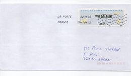 Enveloppe FRANCE Avec Vignette D' Affranchissement Oblitération LA POSTE 22160A 29/08/2012 - 2000 « Avions En Papier »