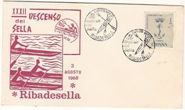 Spain  & FDC  XXXII Descenso Internacional Del Sella, Riba De Sella 1968 (425) - Kanu