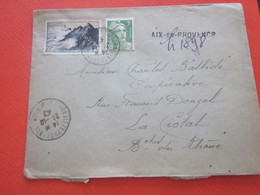 1945 WW2 Lettre Recommandé Provisoire CAD Manuel Griffe Aix En Provence Affranchissement Composé Au Tarif Pour La Ciotat - Postal Rates