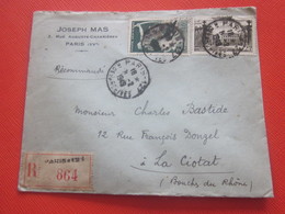 1949 Lettre Recommandé CAD Manuel  Griffe Paris 116 Au Tarif Pour La Ciotat Timbre Poste Aérienne - Posttarife